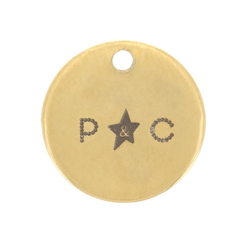 Charms personalizados 6 mm con logo único - Acero inoxidable dorado 304 x100