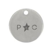 Charms personalizados 6 mm con logo sencillo - Acero inoxidable 304 x100