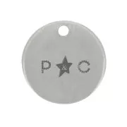 Charms personalizados 6 mm con logo sencillo - Acero inoxidable 304 x100