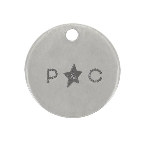 Charms personalizados 6 mm con logo sencillo - Acero inoxidable 304 x100