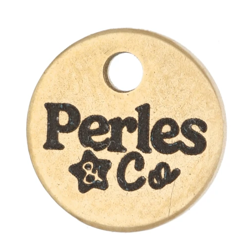 Charms personalizados de 6 mm con logotipo complejo - Acero inoxidable dorado 304 x100
