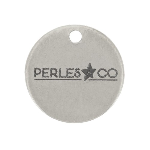 Charms personalizados 6 mm con logotipo complejo - Acero inoxidable 304 x100