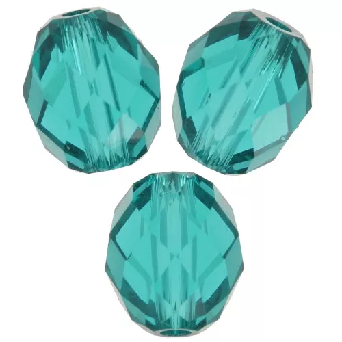 Oliva Briolette PureCrystal 5044 perla oliva 7x6 mm - Circón azul x1