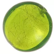 Bombeada Murano hoja de plata 16 mm Peridoto x1