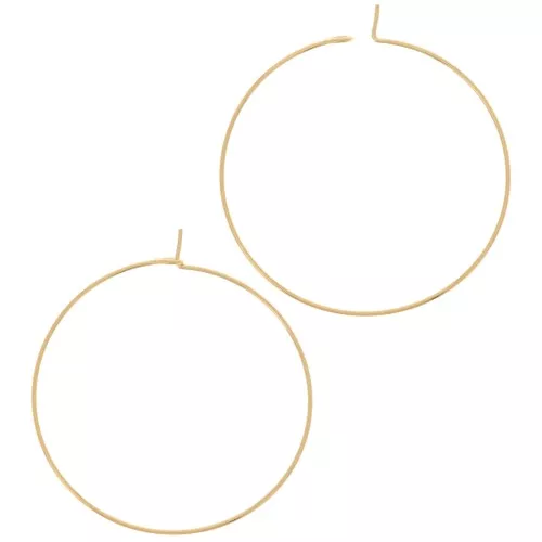 Pendientes de aro 35 mm - Chapado en oro x2