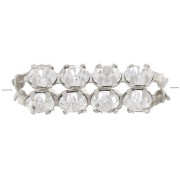 Tubo de perlas con cabujones de cristal Preciosa 16x7 mm - Plata - Cristal x1|raw }}