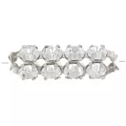 Tubo de perlas con cabujones de cristal Preciosa 16x7 mm - Plata - Cristal x1