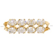 Tubo de perlas con cabujones de cristal Preciosa 20x7 mm - Dorado - Cristal x1|raw }}