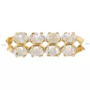 Tubo de perlas con cabujones de cristal Preciosa 20x7 mm - Dorado - Cristal x1