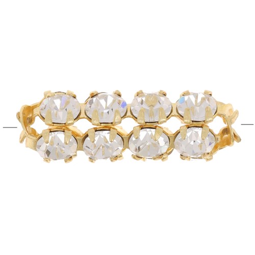 Tubo de perlas con cabujones de cristal Preciosa 20x7 mm - Dorado - Cristal x1