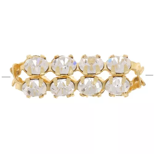 Tubo de perlas con cabujones de cristal Preciosa 20x7 mm - Dorado - Cristal x1