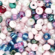 Preciosa Cuentas de Rocalla 6/0 4 mm - Mezcla multicolor rosa - Nacaradas - Azul x 20 g