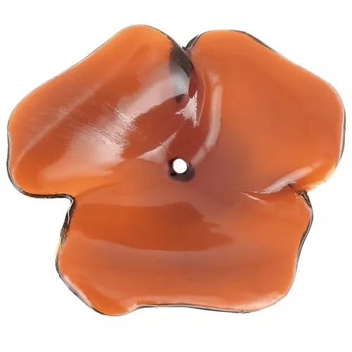 Cuenta flor resina transparente 40 mm - Ambar x1