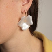 Cuenta flor de resina transparente 40 mm - Cristal mate x1