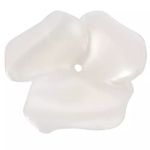 Cuenta flor de resina opaca 40 mm - Blanco nacarado x1
