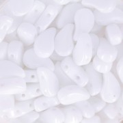 Cuentas de vidrio Paisley Duo 9x5.5 mm - Blanco opaco x10g|raw }}