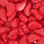 Cuentas de vidrio Paisley Duo 9x5.5 mm - Coral rojo opaco x10g|raw }}