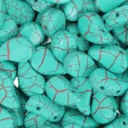 Cuentas de vidrio Paisley Duo 9x5.5 mm Verde Ionico Turquesa - Marron x10g