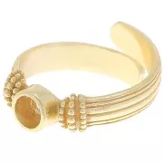 Anillo engastado con cabujón base plana 4 mm - Talla 48 a 54 - Dorado x1