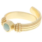 Anillo engastado con cabujón base plana 4 mm - Talla 48 a 54 - Dorado x1