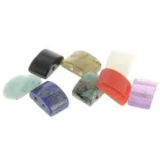 Cuenta de gema de 2 agujeros 12x8 mm - Piedra luna x1