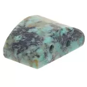 Cuenta de gema 2 agujeros 12x8 mm - Turquesa africana - Jaspe x1