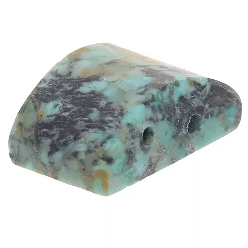 Cuenta de gema 2 agujeros 12x8 mm - Turquesa africana - Jaspe x1