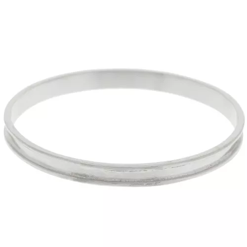 Pulsera 6,3x65 mm para tejido Delica 11/0 - 2 filas 3,8 mm - Plateado x1