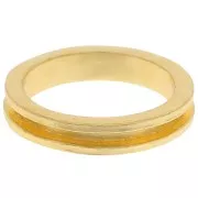 Anillo para tejer Delica 15/0 - 1 fila 1,5 mm - Tamaño 52 - Dorado x1