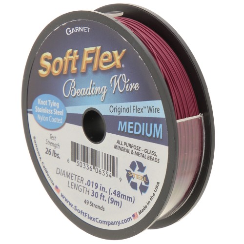 Cable metálico 49 hebras 0,48 mm - Soft Flex Medium - Granate x9m