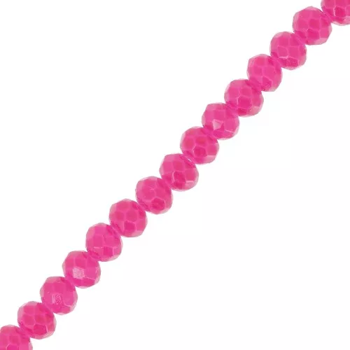 Cuentas facetadas redondas - redondas aplanadas 4,5x3,5 mm - Fucsia x42cm