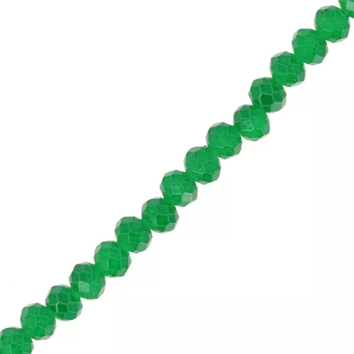 Cuentas facetadas redondas - redondas aplanadas 4x3 mm - Verde oscuro x40cm