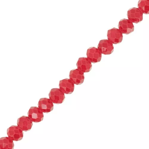 Cuentas facetadas redondas - redondas aplanadas 4x3 mm - Rojo x40cm