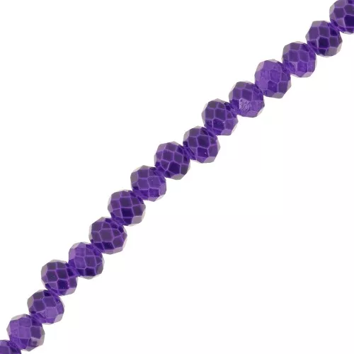 Cuentas facetadas redondas - redondas aplanadas 4x3 mm - Berenjena x40cm