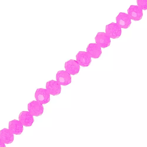 Cuentas facetadas redondas - redondas aplanadas 4x3 mm - Magenta x40cm