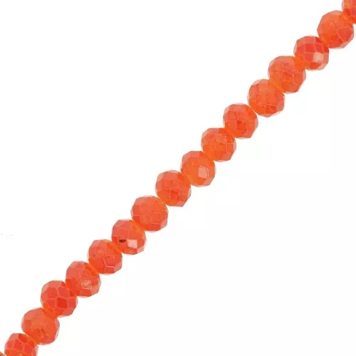 Cuentas facetadas redondas - redondas aplanadas 4x3.5 mm - Naranja x41cm