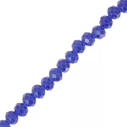 Cuentas facetadas redondas - redondas aplanadas 4x3 mm - Azul oscuro x40cm
