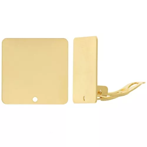 Pinzas cuadradas 20 mm con agujero - Dorado x2