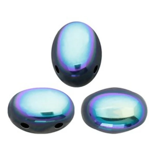 Cuentas de cristal Samos® by Puca® 7x5 mm - Jet AB x10g