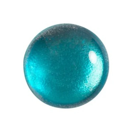 Cabujón redondo de vidrio de Puca® 18 mm - Ice Slushy Azul Curaçao x1