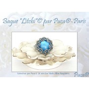 Cabujón redondo de vidrio de Puca® 18 mm - Ice Slushy Regaliz x1