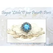 Cabujón redondo de vidrio de Puca® 18 mm - Ice Slushy Naranja x1