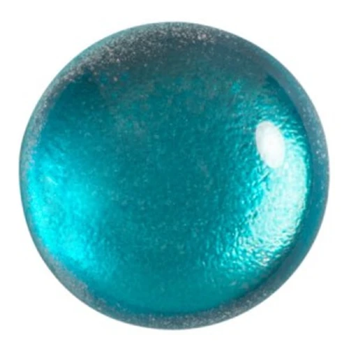 Cabujón redondo de vidrio de Puca® 25 mm - Ice Slushy Azul Curaçao x1
