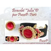 Cabujón redondo de vidrio de Puca® 25 mm - Ice Slushy Azul Curaçao x1