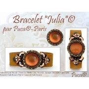 Cabujón redondo de vidrio de Puca® 25 mm - Ice Slushy Cola x1