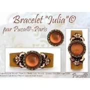 Cabujón de vidrio redondo de Puca® 25 mm - Ice Slushy Lime x1