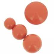 Surtido de 26 cuentas redondas 6-8-10 mm y 2 cabujones de resina opaca Terre cuite