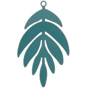 Colgante Hoja 40x24 mm - Azul Pavo Real x1|raw }}