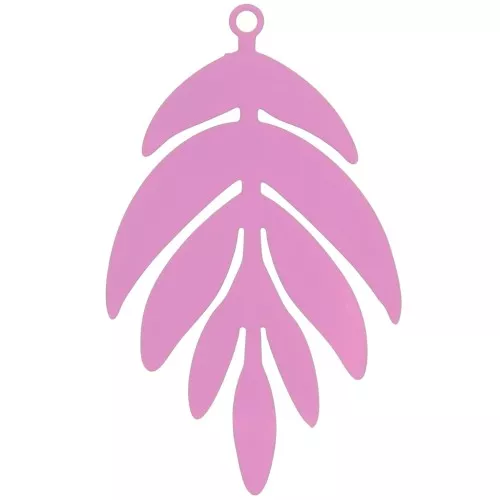 Colgante Hoja 40x24 mm - Rosa x1