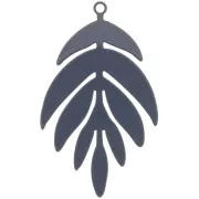 Colgante Hoja 40x24 mm - Gris Oscuro x1